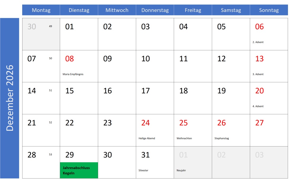 Termine Dezember
